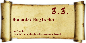 Berente Boglárka névjegykártya